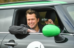 Mark Roberts from innovation firm Lightfoot in a Mini car