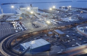Dover port at night