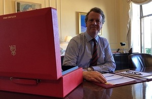 Secretary of State for Scotland, Alister Jack, at Dover House with the ministerial red box