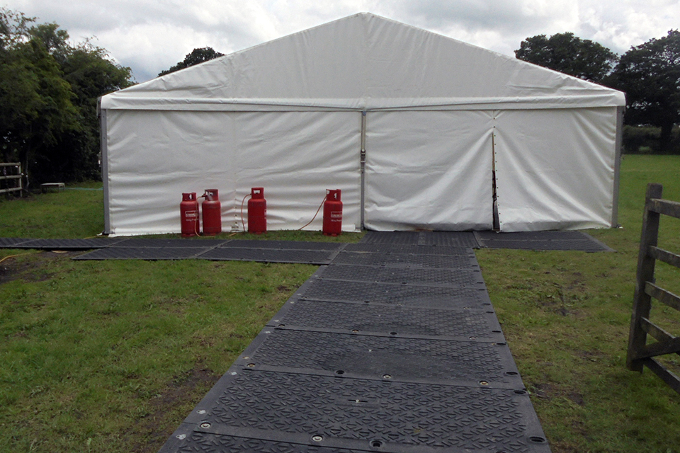 Wedding marquee with MaxiTrack walkway