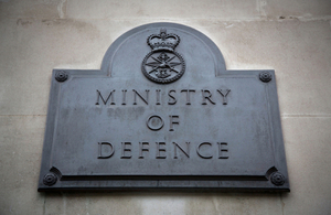 Ministry of Defence plaque.