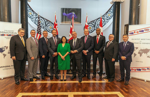 Home Secretary Priti Patel and representatives from Australia, Canada, New Zealand and the US