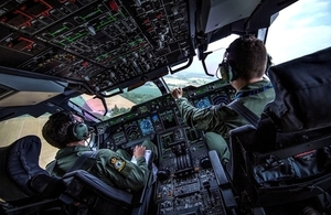 The cockpit of a Royal Air Force A400M Atlas