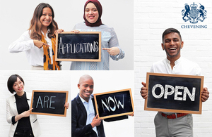 Applications for the UK Government's prestigious Chevening Scholarships open 5 August 2019