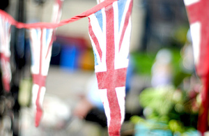 Bunting with a union jack design