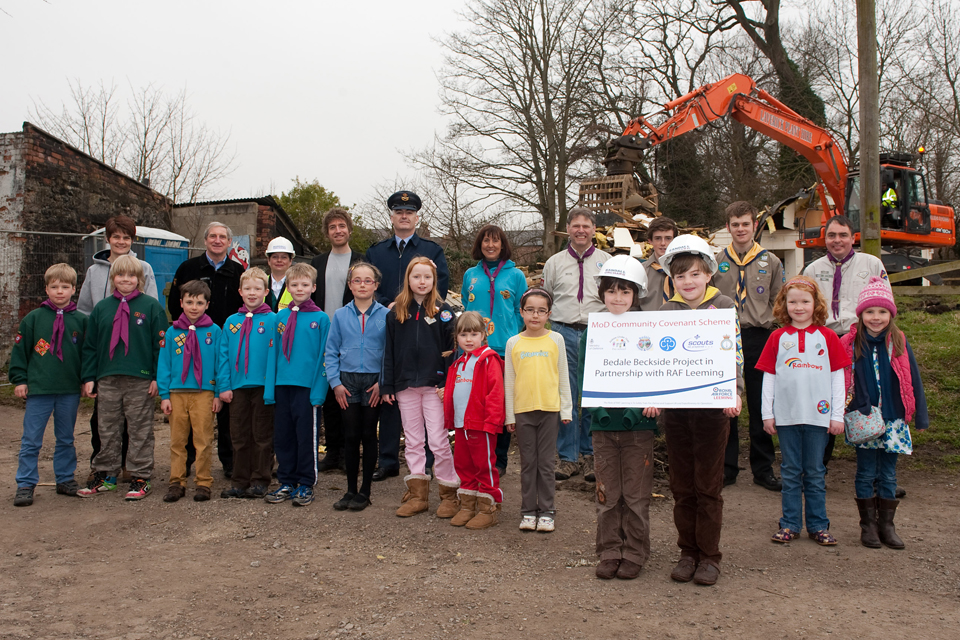 The young people who will benefit from the new Scouts and Guides building in Bedale