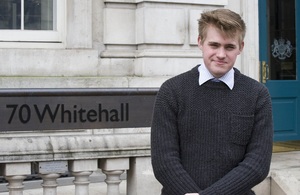 Alex Yates, apprentice at the Cabinet Office, 70 Whitehall