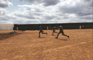 Somali National Army training at a UK-funded training facility in Baidoa