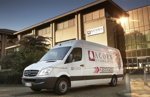 Van at headquarters of Acorn Mobility Services