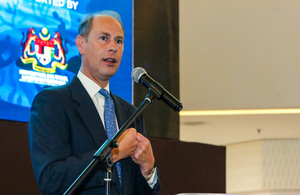 HRH The Prince Edward, Earl of Wessex speaking at screening of BBC Studios' Blue Planet II in Kuala Lumpur.