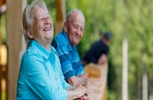 2 older people having a laugh