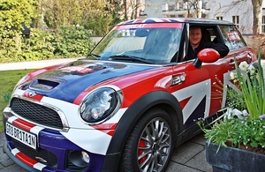 David Cameron in the GREAT Britain MINI