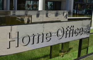 A picture of the Home Office sign