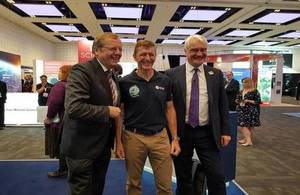Minister Stuart with British Astronaut Tim Peak at the Space Conference