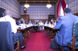A photo of the Home Secretary and Martin Forde QC co-chairing the Windrush Advisory Group