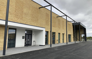 Photo of the exterior of a new band building at Worthy Down.