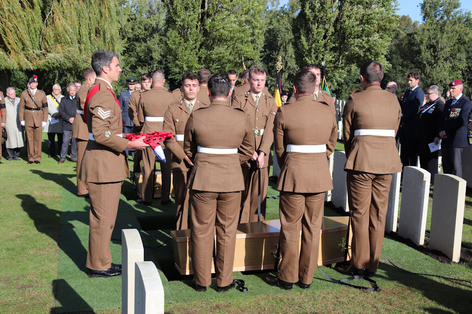 The WW1 Soldiers are placed in their final resting place. Crown Copyright unless otherwise stated