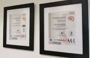 Picture of the Veterinary Medicines Directorate's International Standards Organisation certificates