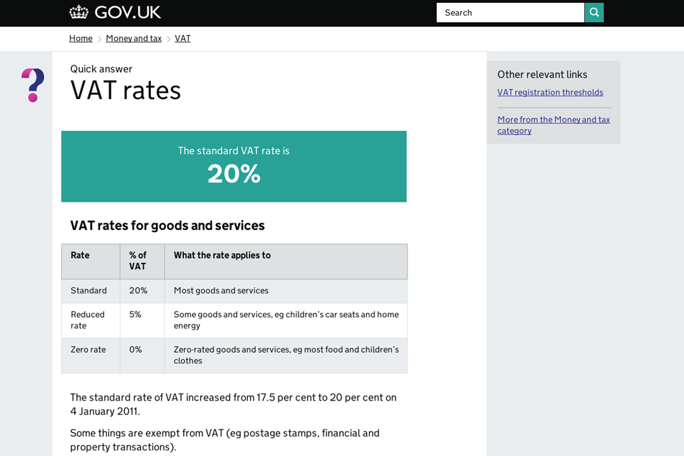 Https vat gov by. VAT uk. VAT rates. Gov.uk. Quick answers.