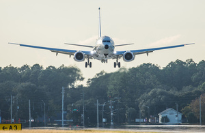 Poseidon aircraft landing at Naval Air Station Jacksonville