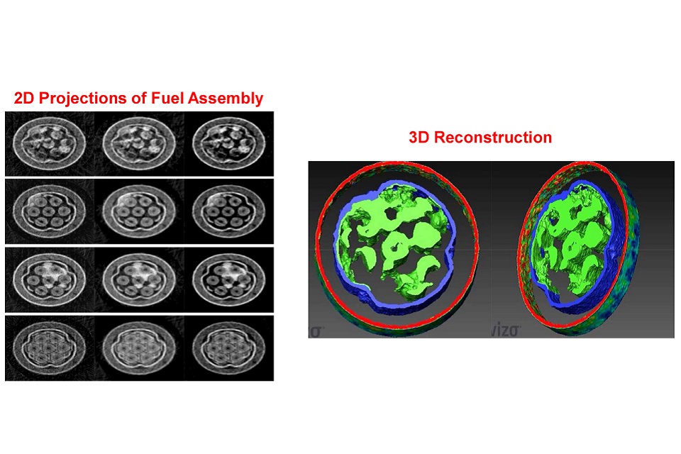 Irradiated fuel assemblies, as depicted by neutron tomography techniques