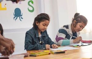 Young girl colouring