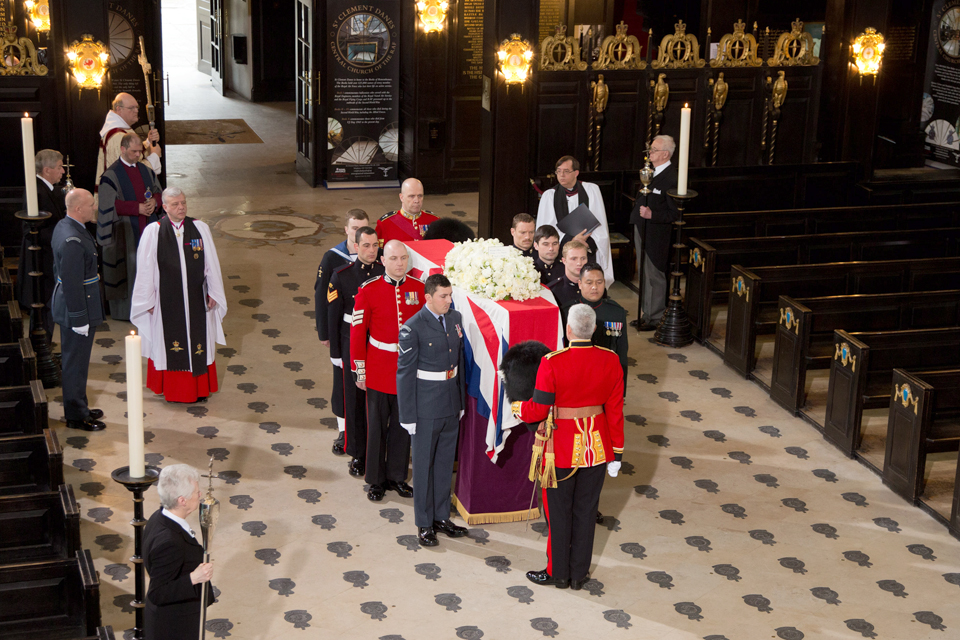 The short service held at St Clement Danes Church