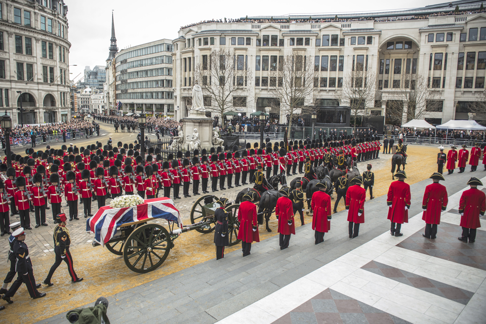 The coffin arrives at St Paul's Cathedral