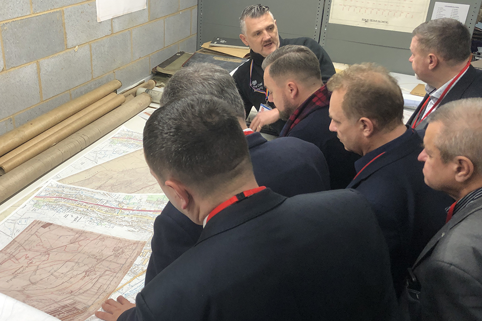 Visitors from Poland pictured touring the Mining Heritage Centre with Simon Leeming, our principal mining consultant and information manager.