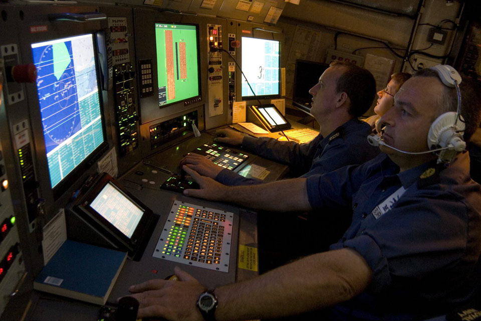 Royal Navy mine countermeasures personnel at work