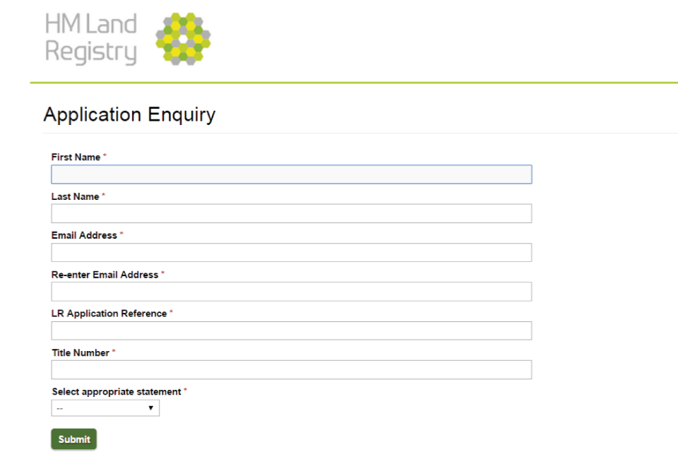 Application Enquiry online contact form