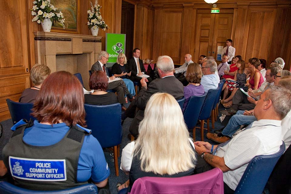 Crowd in front of the Spending Challenge panel