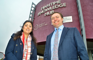 Maritime Minister Nusrat Ghani with Chris Shirling Rooke, CEO of Mersey Maritime