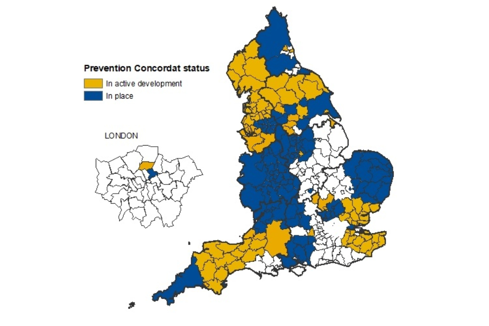 Prevention Concordat's map until December 2019.