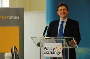Greg Clark speaking to the Policy Exchange