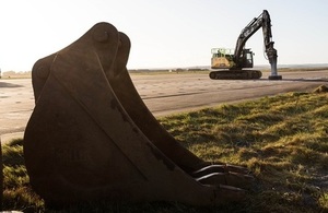 Construction equipment at RAF Lossiemouth