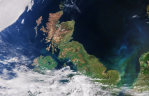 Satellite map of the UK