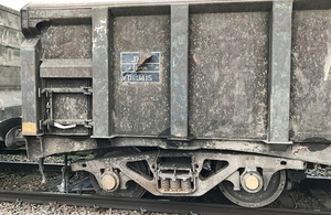 Photgraph of the derailed wagon