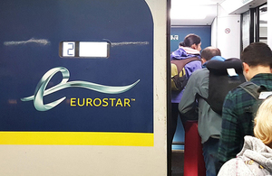 Eurostar passengers boarding train
