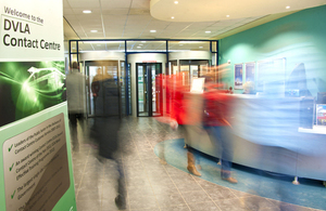 DVLA Contact Centre reception area