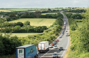 Image showing traffic on the busy stretch of the A30 between Chiverton Cross and Carland Cross