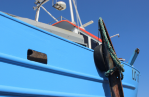 blue fishing boat
