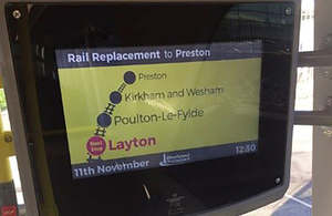rail replacement bus screen