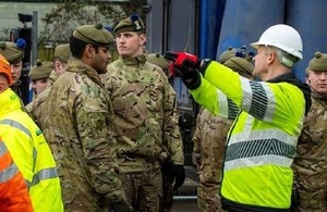 Army personnel aiding the Environment Agency in Ilkley and Calderdale