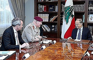 General Lorimer with Presidnet of Lebanon Michel Aoun