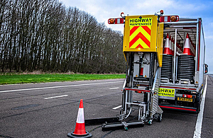 Image showing the Highway Care vehicle undergoing testing at Bruntingthorpe