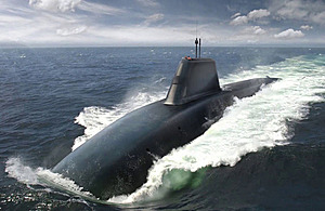 Image depicts artist's rendering of Dreadnought class submarine