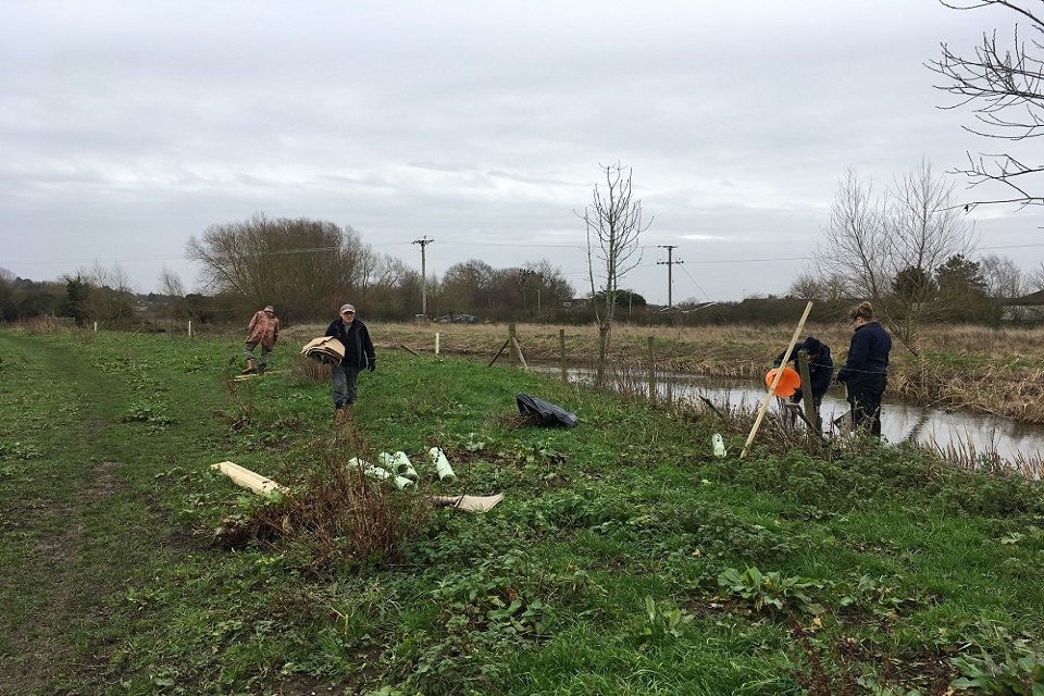 Tree planting along the River Gipping in Bramford.