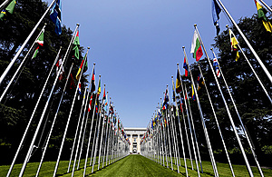 The UN Human Rights Council takes place in the Palais des Nations, Geneva.