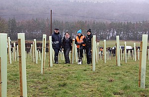 Representatives from some of the partner organisations involved in the work at the tree planting event